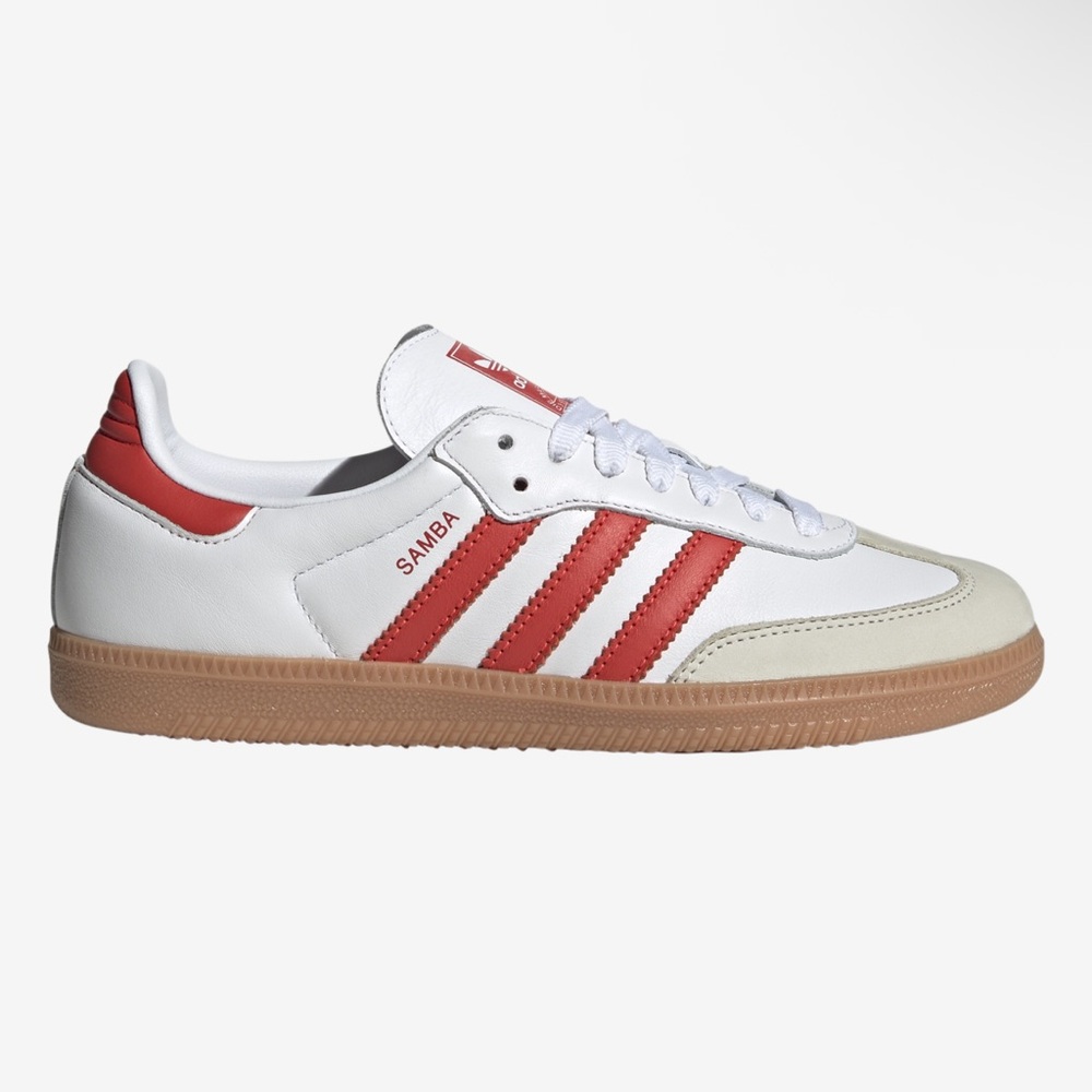 Adidas Samba White and Red Classic Shoes